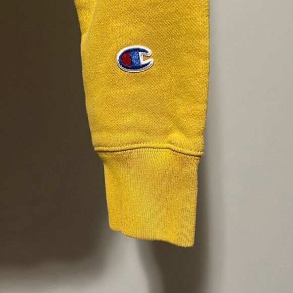 Champion Yellow Reverse Weave Drop Shoulder Pullover Hoodie - Picture 4 of 10